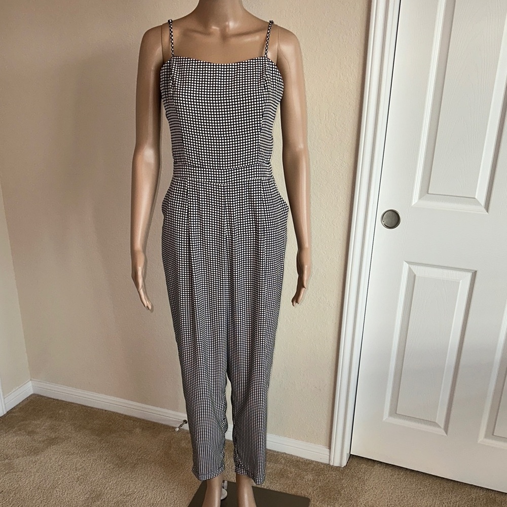 Forever 21 Checkered Black and White Jumpsuit Size Medium